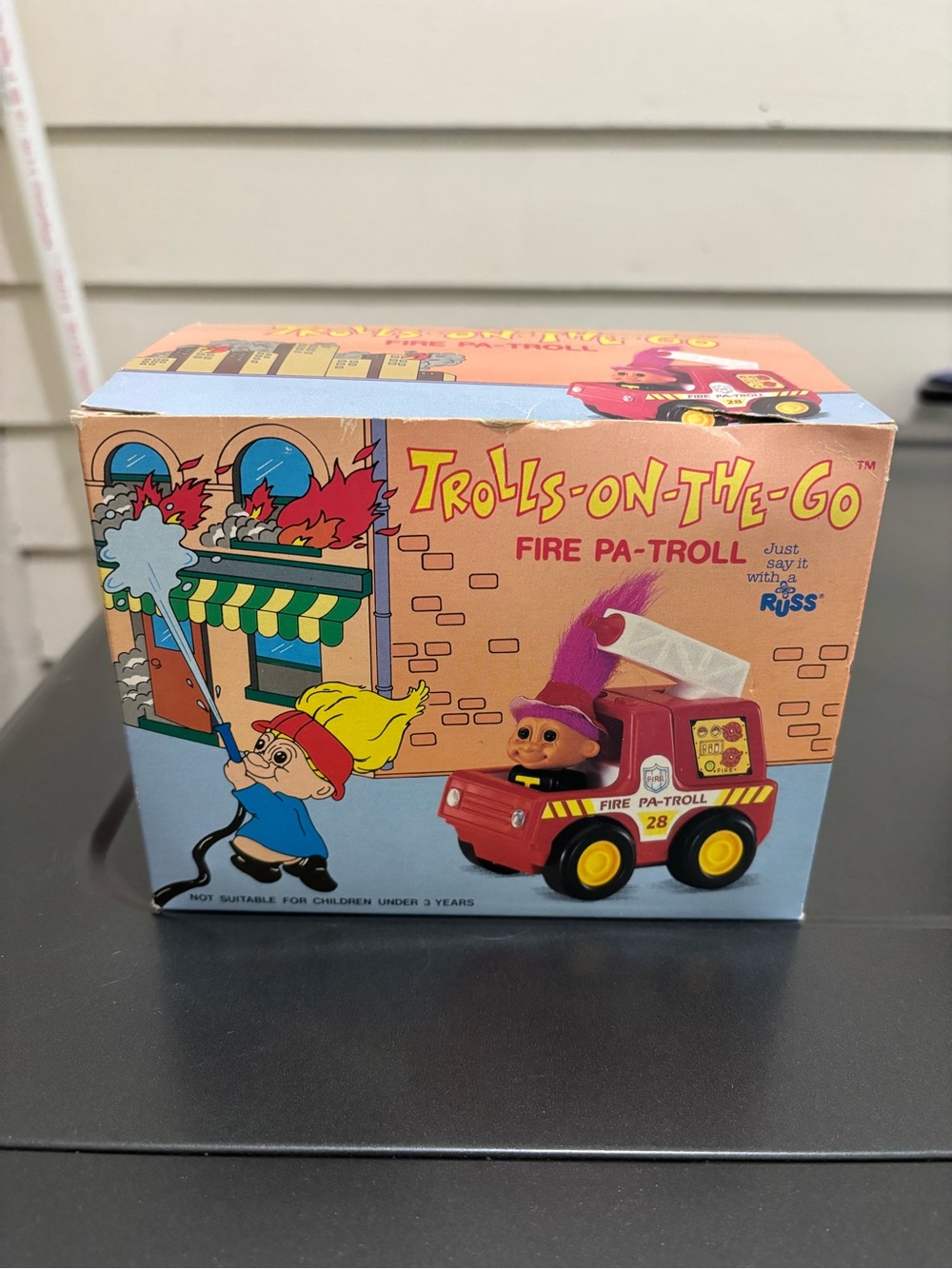 Russ Trolls-On-The-Go Fire Pa-Troll Box with Purple Hair Troll Doll Driver